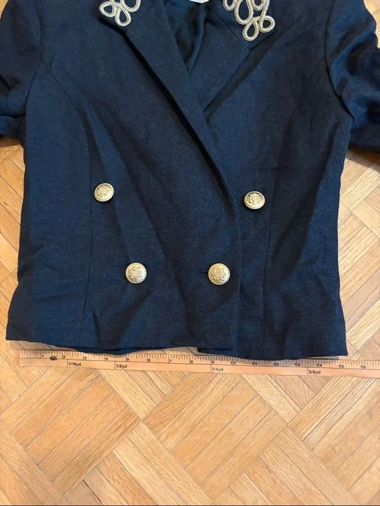 Albert Nipon Double-Breasted Embellished Collar Jacket - Picture 5 of 15